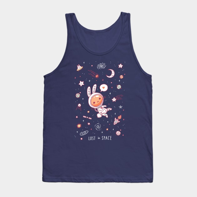 Bunny in Space Tank Top by Freeminds